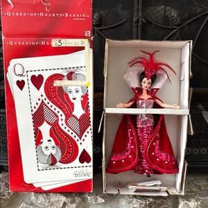 Bob Mackie Queen of Hearts Doll - Red and Silver